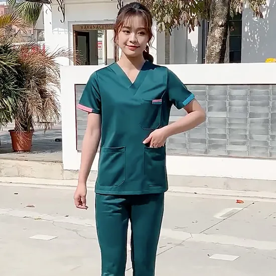 半袖トップスパンツ女性ナーススクラブ病院制服セット